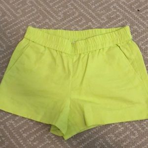 Jcrew lime yellow shorts
